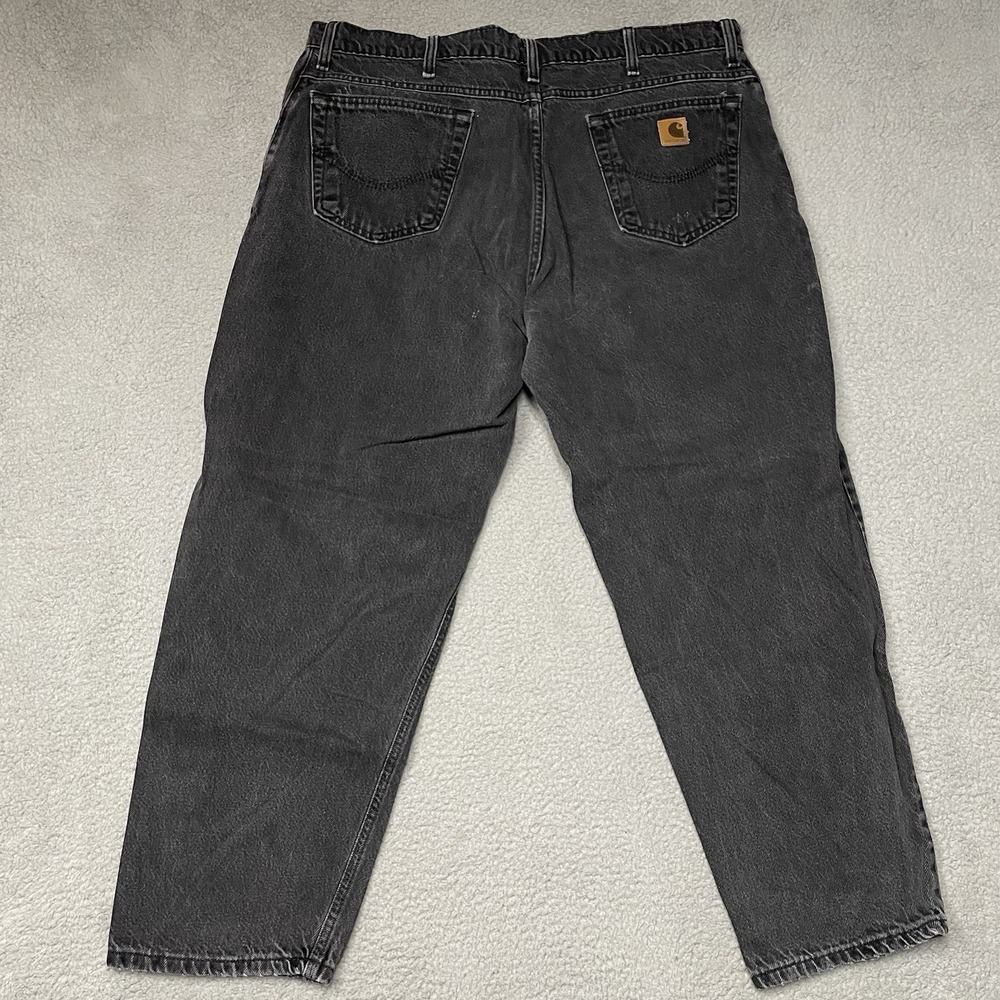 Vintage Carhartt Black Denim Jeans 40x30 Made in USA 90s Workwear Pants B17 BLK